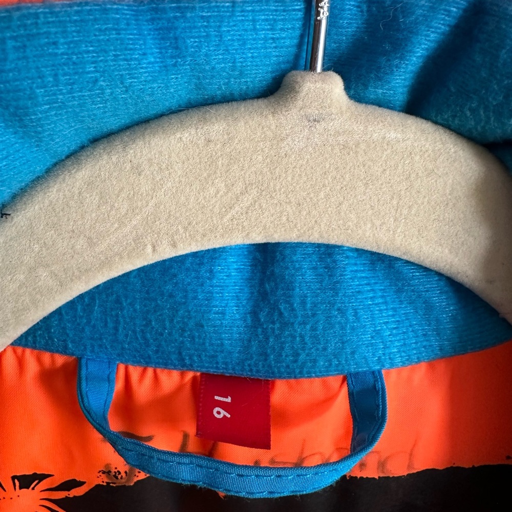 Gently used blue Spyser ski jacket with hood - Picture 4 of 6